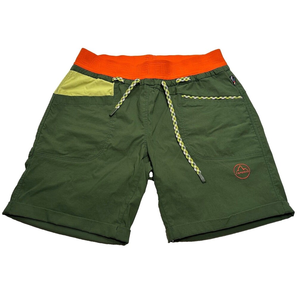 Women's La Sportiva Mantra Shorts 8" Size Large Green Orange
